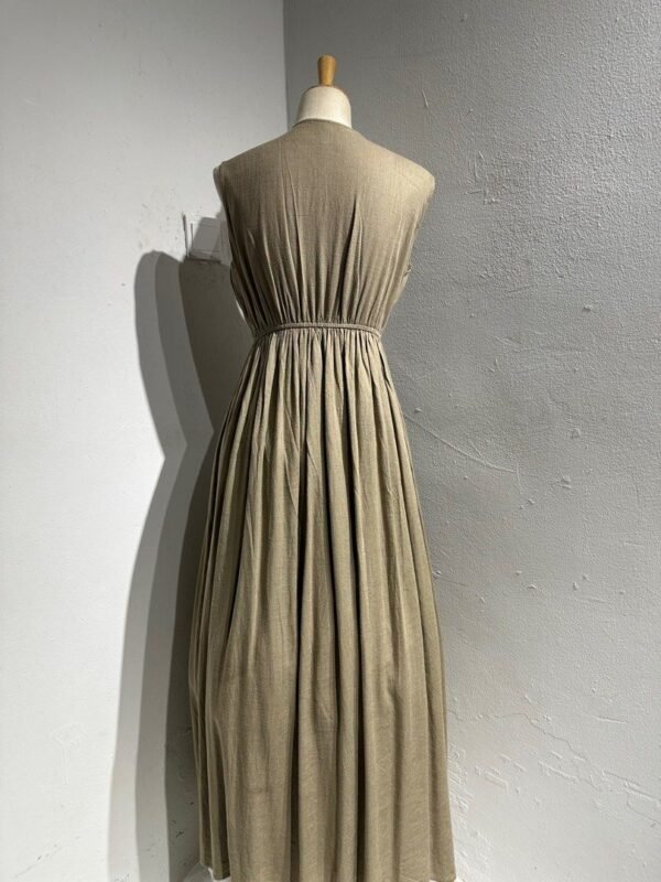 Brown Cotton Sleeveless Dress