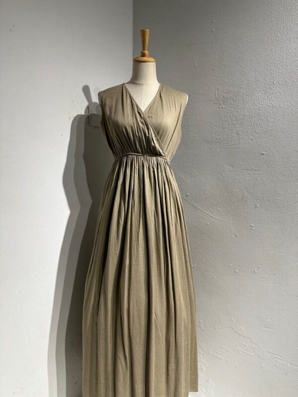 Brown Cotton Sleeveless Dress