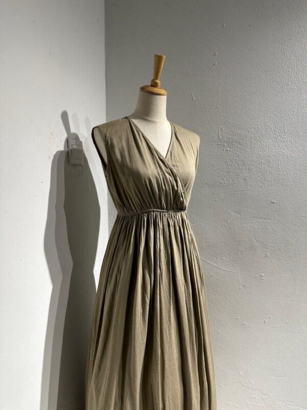 Brown Cotton Sleeveless Dress